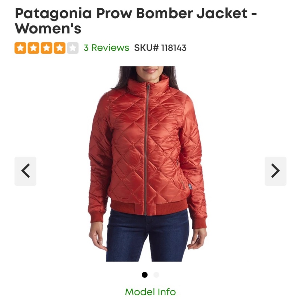 Down fill Patagonia Prow bomber jacket